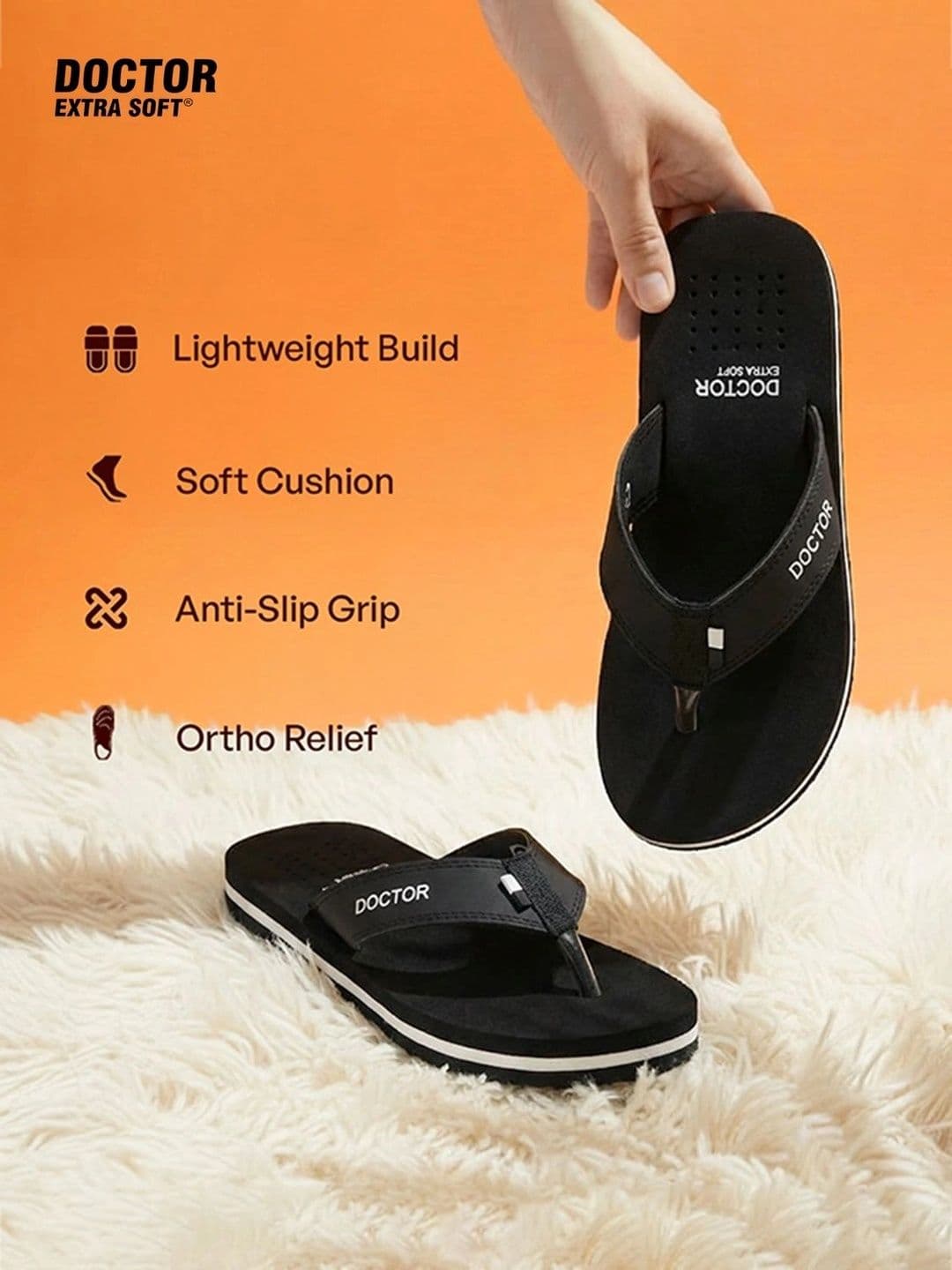 DOCTOR EXTRA SOFT Men Orthopedic Non-Slip Thong Flip-Flops thumbnail 3