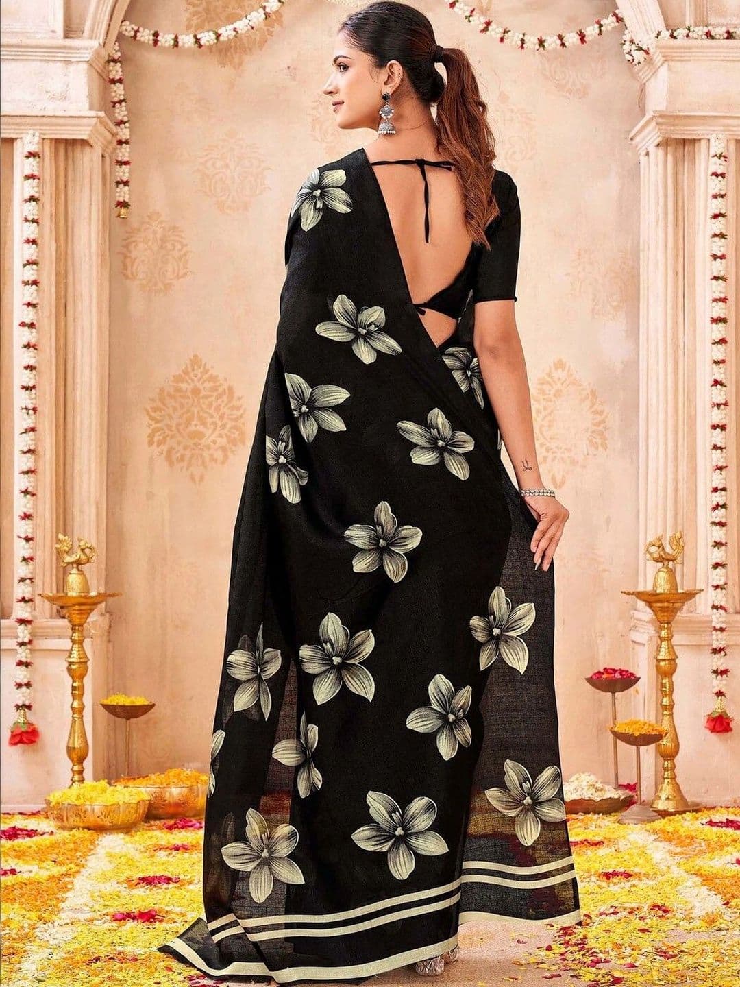 KALINI Floral Fusion Saree thumbnail 5