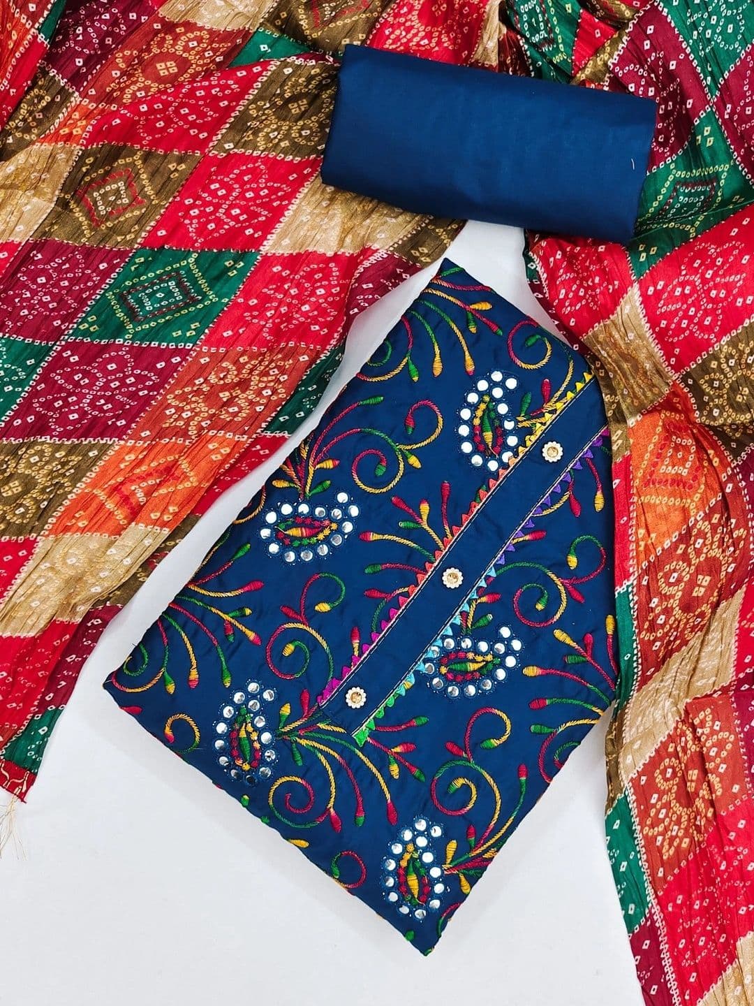 Dhaaga Ghar Embroidered Unstitched Dress Material - view 1