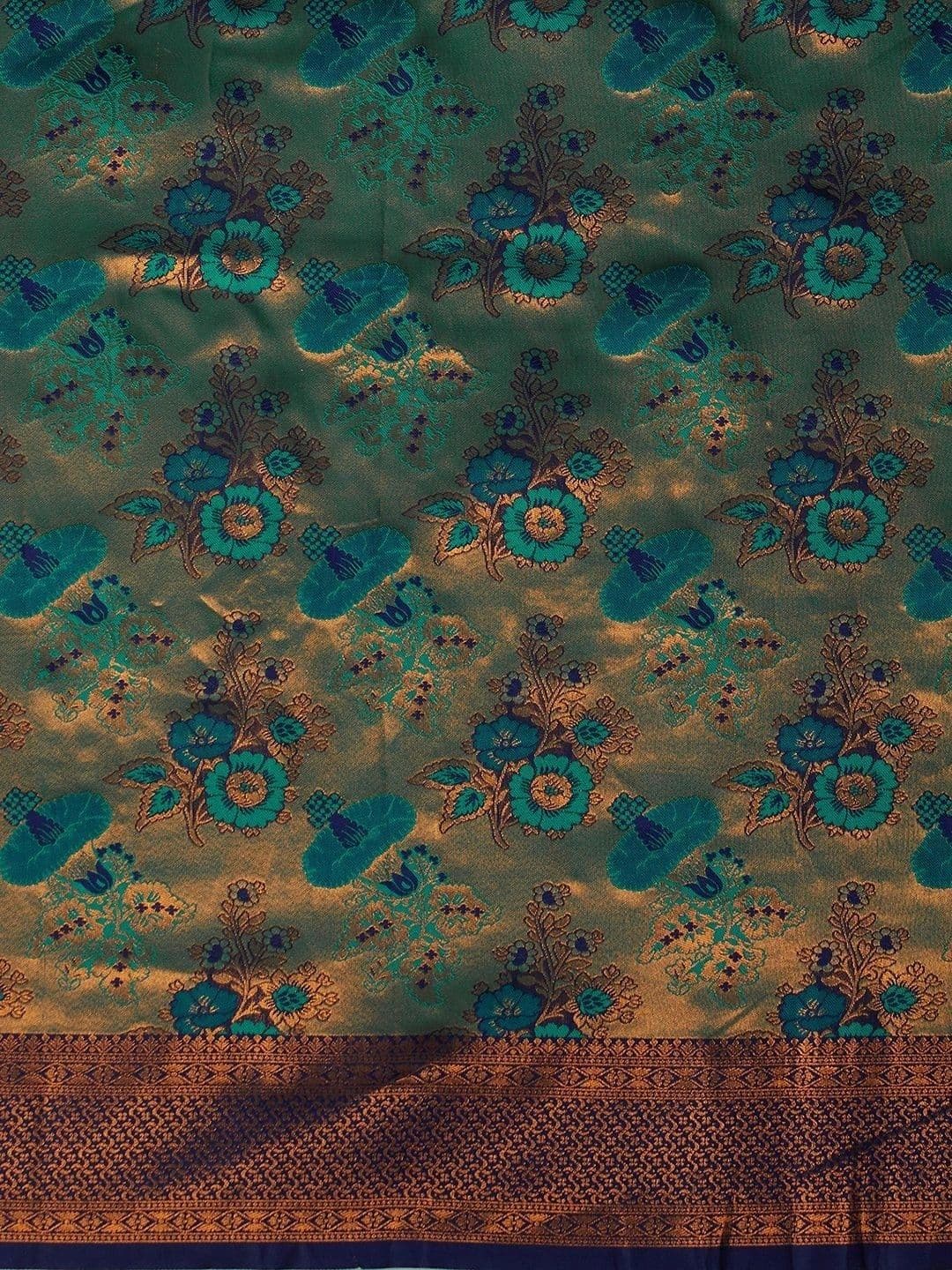 SANISA Woven Design Zari Silk Blend Saree thumbnail 7