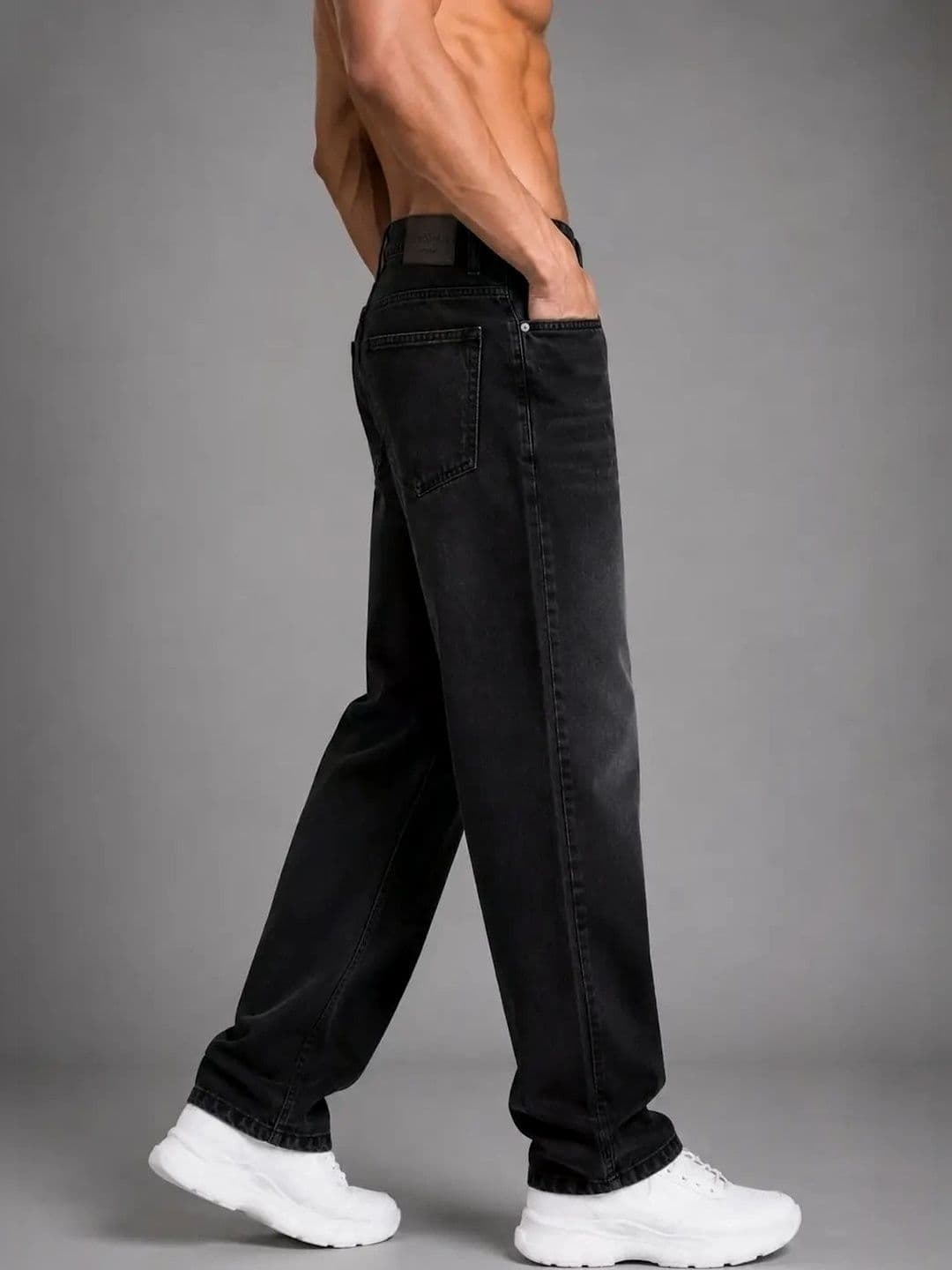 SYNZO Men Comfort Relaxed Fit Mid-Rise Low Distress Jeans thumbnail 4