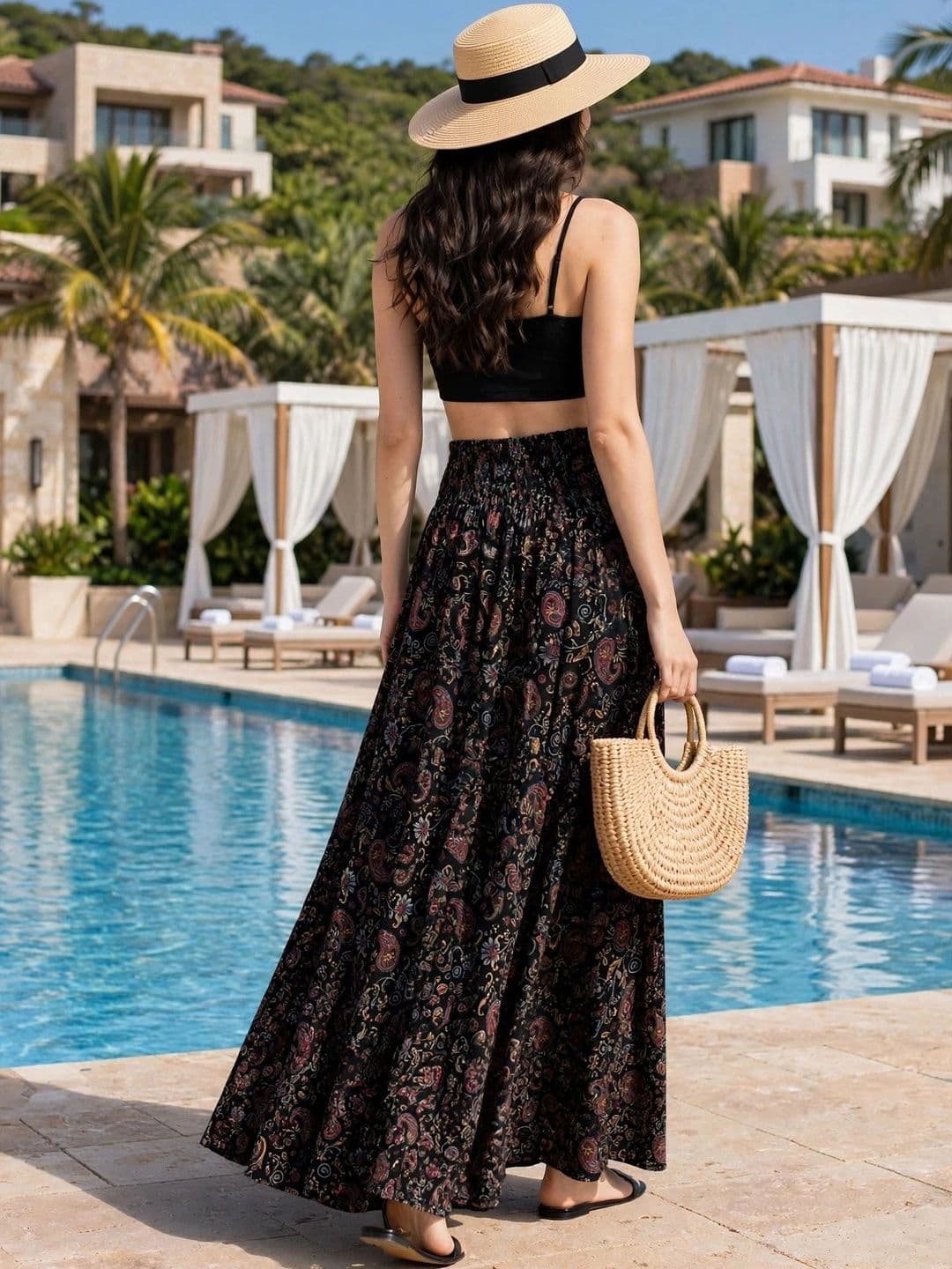 DIVYABHUMI FASHION Women Paisley Printed Crepe Palazzos thumbnail 2