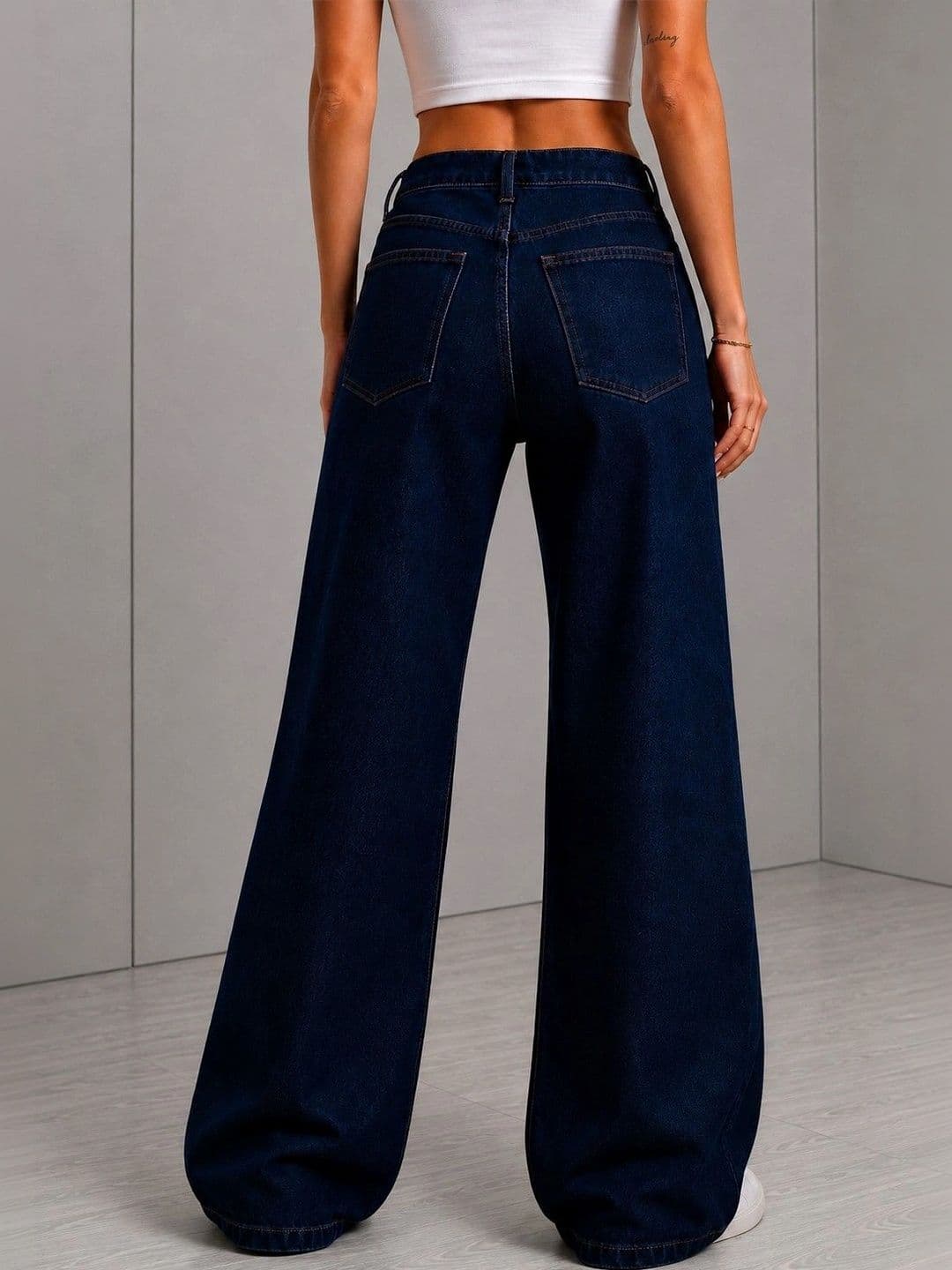 DressBerry Women Comfort Wide Leg High-Rise Stretchable Jeans thumbnail 3