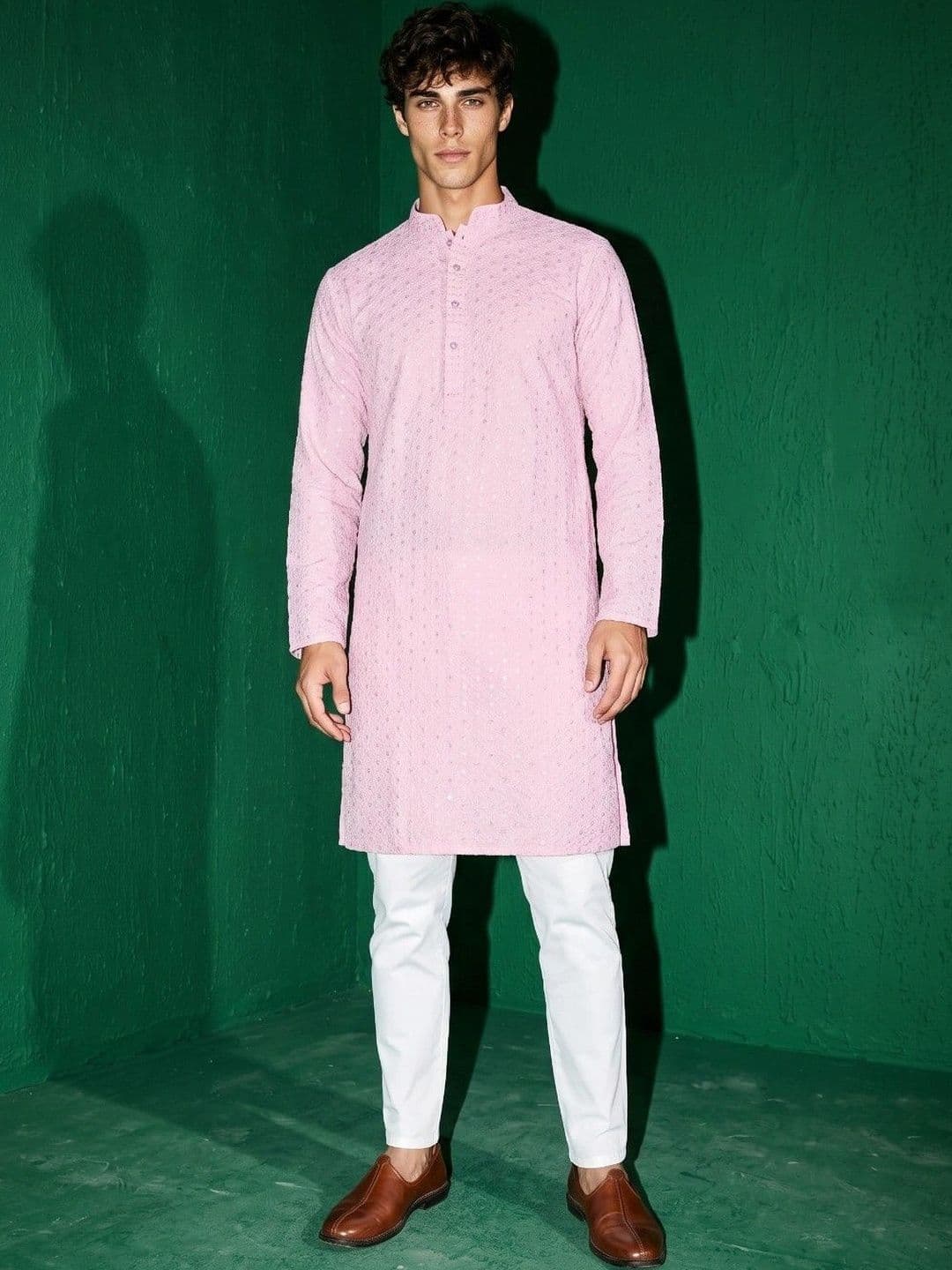 DRIP CHOWK Men Embellished Sequinned Kurta thumbnail 2