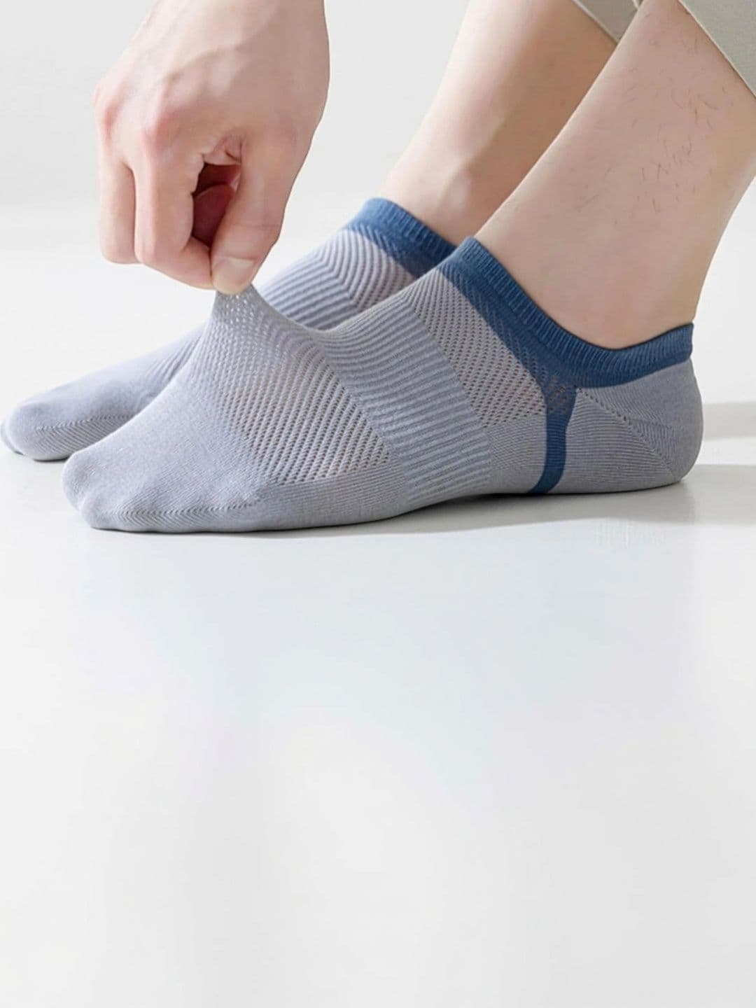 Moda Rapido Men Pack of 5 Cotton Blend Colourblocked Shoe Liners Socks thumbnail 3