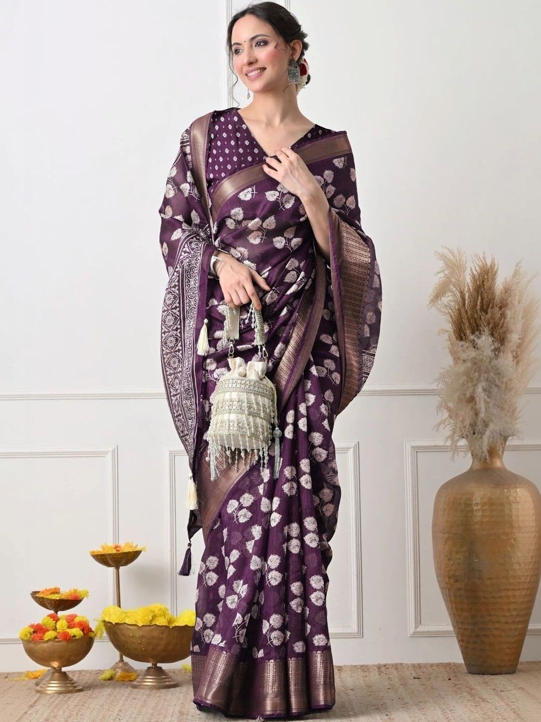 KALINI Women Woven Design Zari Art Silk Saree thumbnail 6