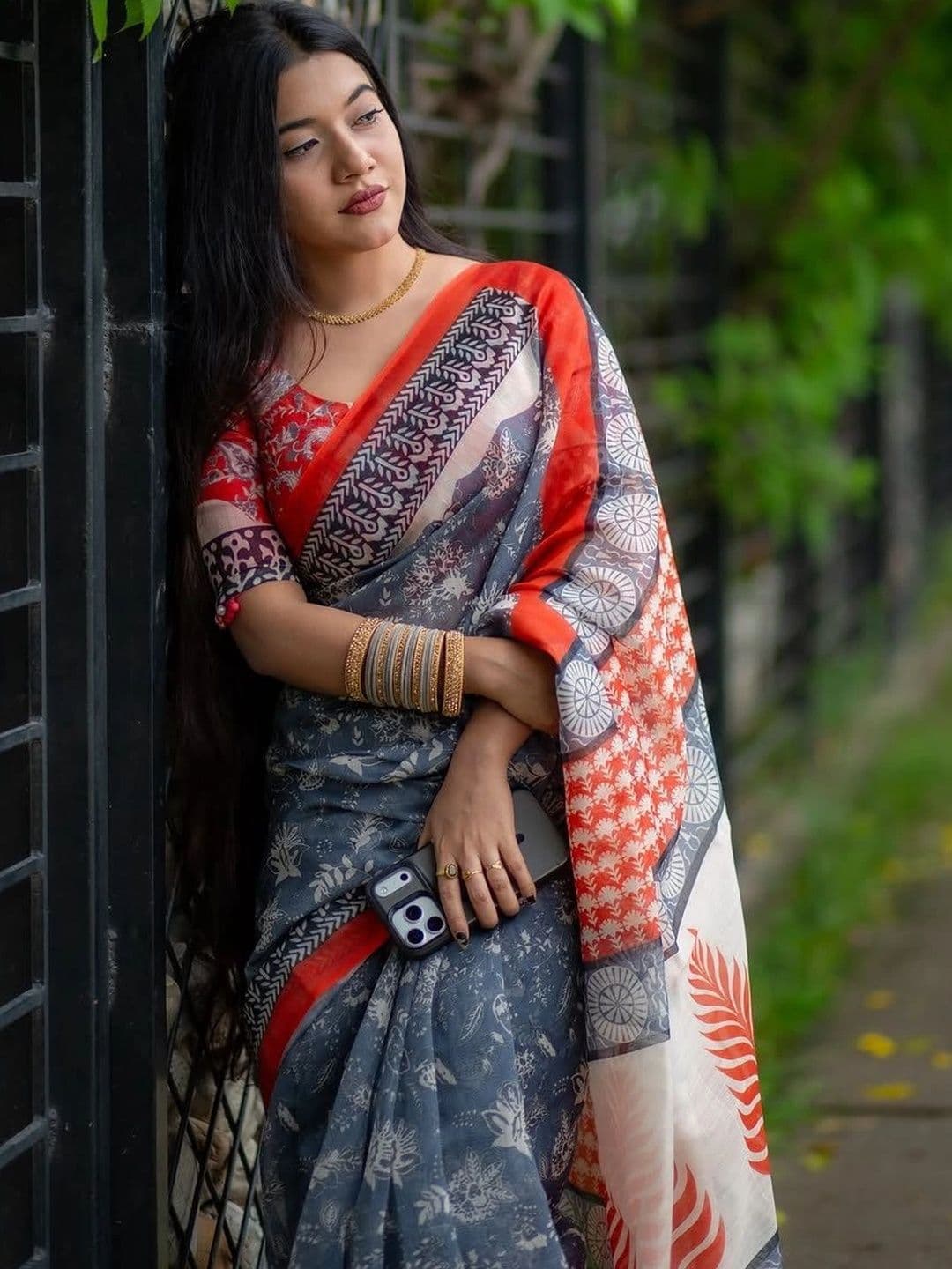 Moda Rapido Floral Pure Cotton Saree thumbnail 5