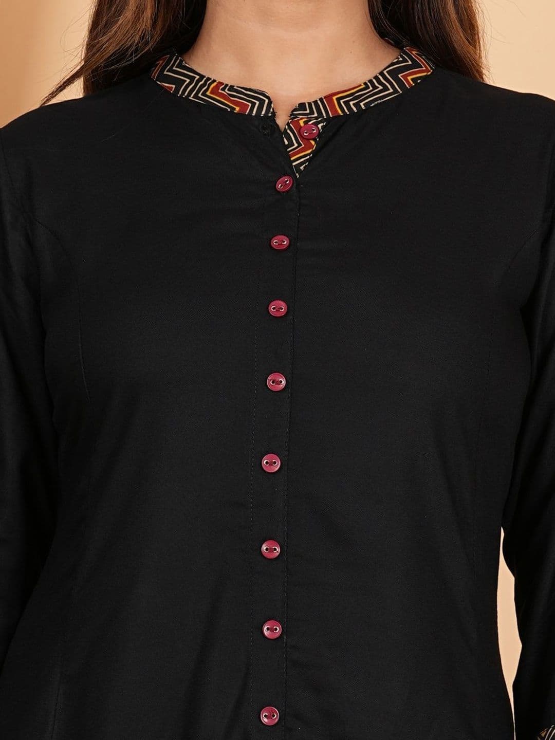KALINI Chevron Printed Anarkali Kurta With Dupatta thumbnail 2