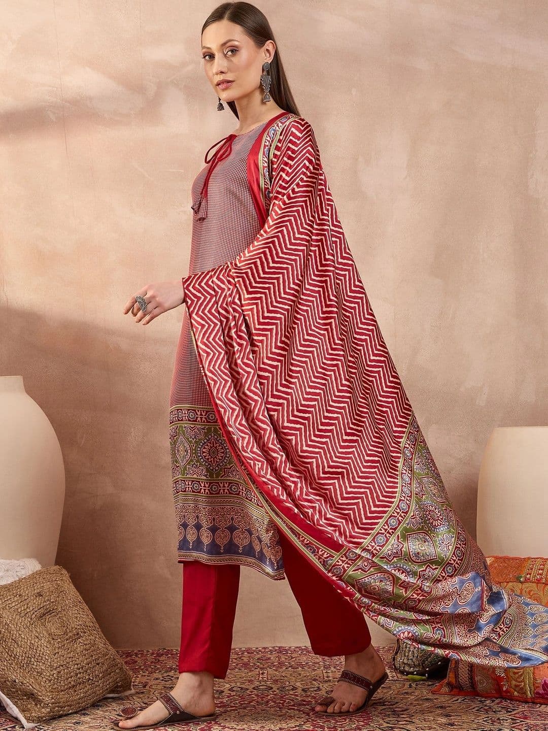 ZYVIRA Satin Unstitched Dress Material thumbnail 4