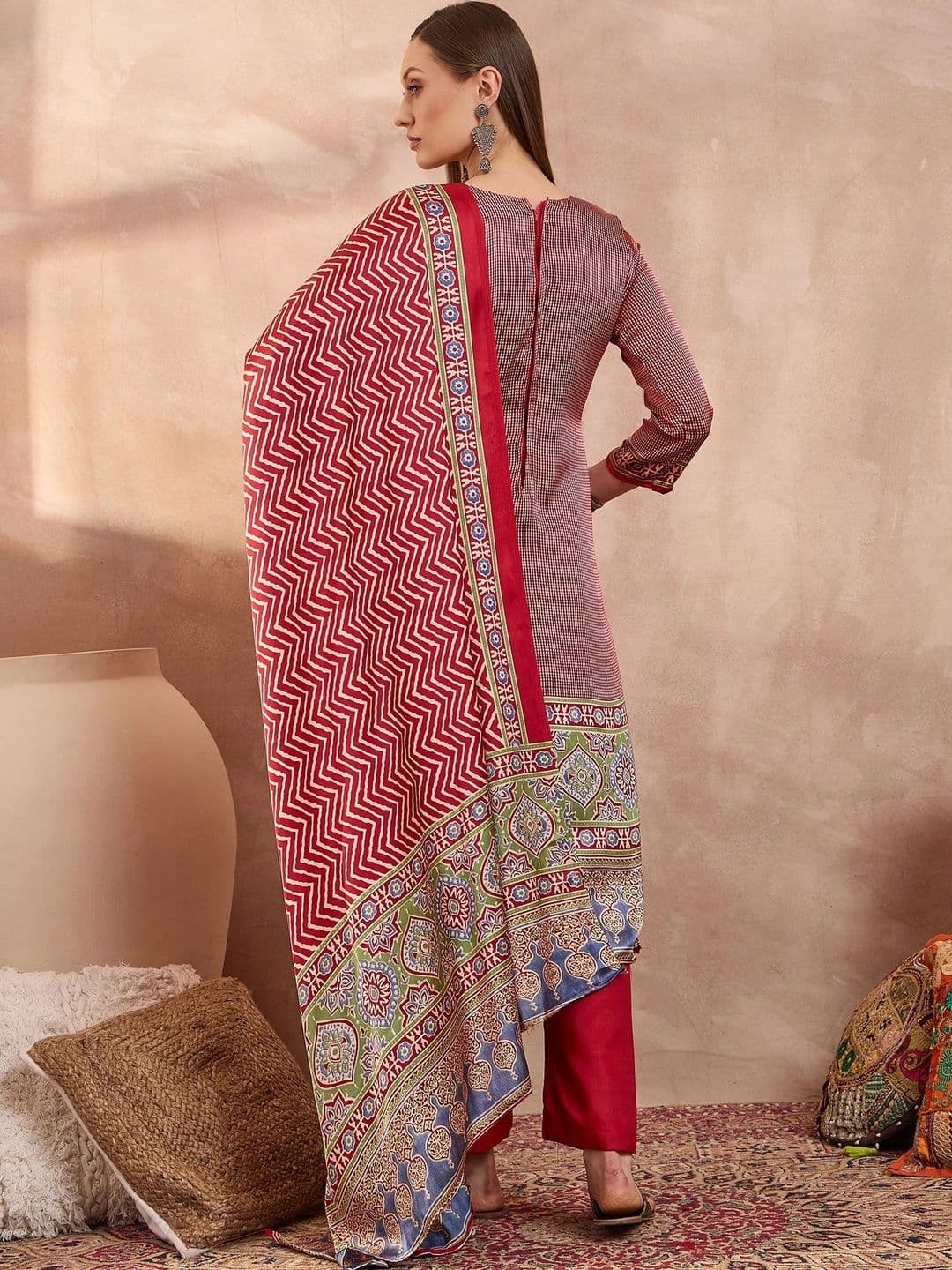 ZYVIRA Satin Unstitched Dress Material thumbnail 5