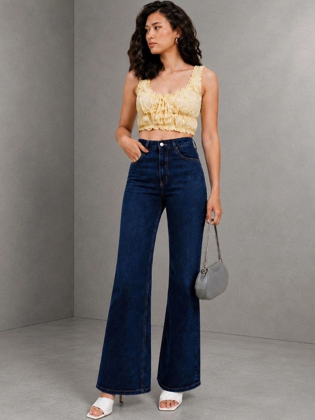 DressBerry Women Comfort Wide Leg High-Rise Stretchable Jeans thumbnail 3