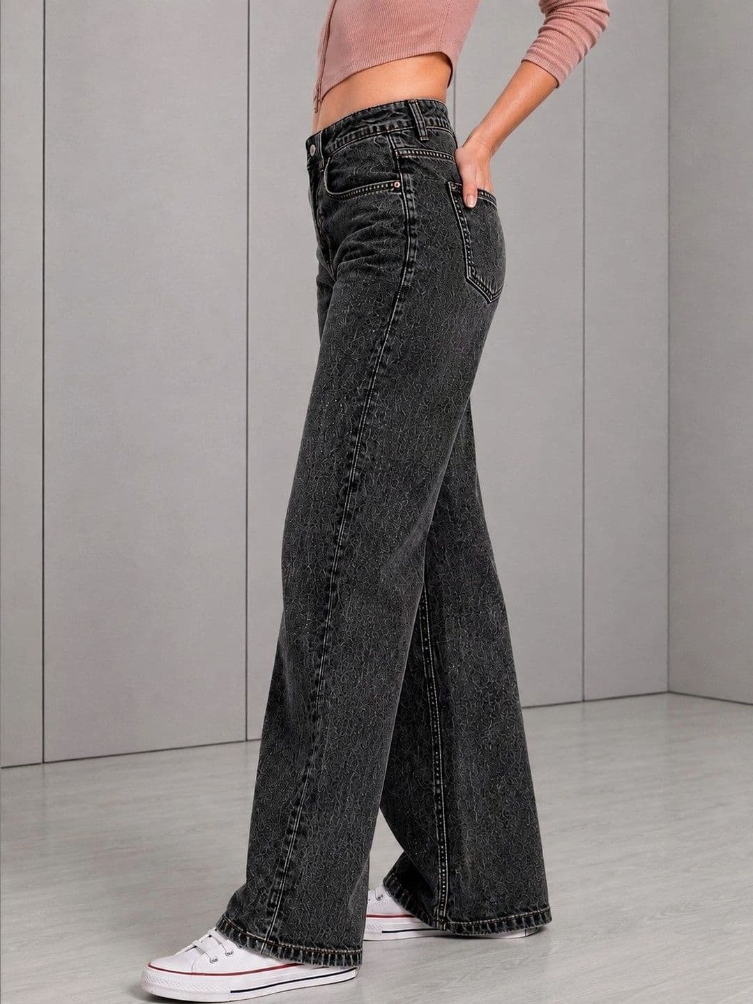 DressBerry Women Comfort Wide Leg High-Rise Light Fade Stretchable Jeans thumbnail 5