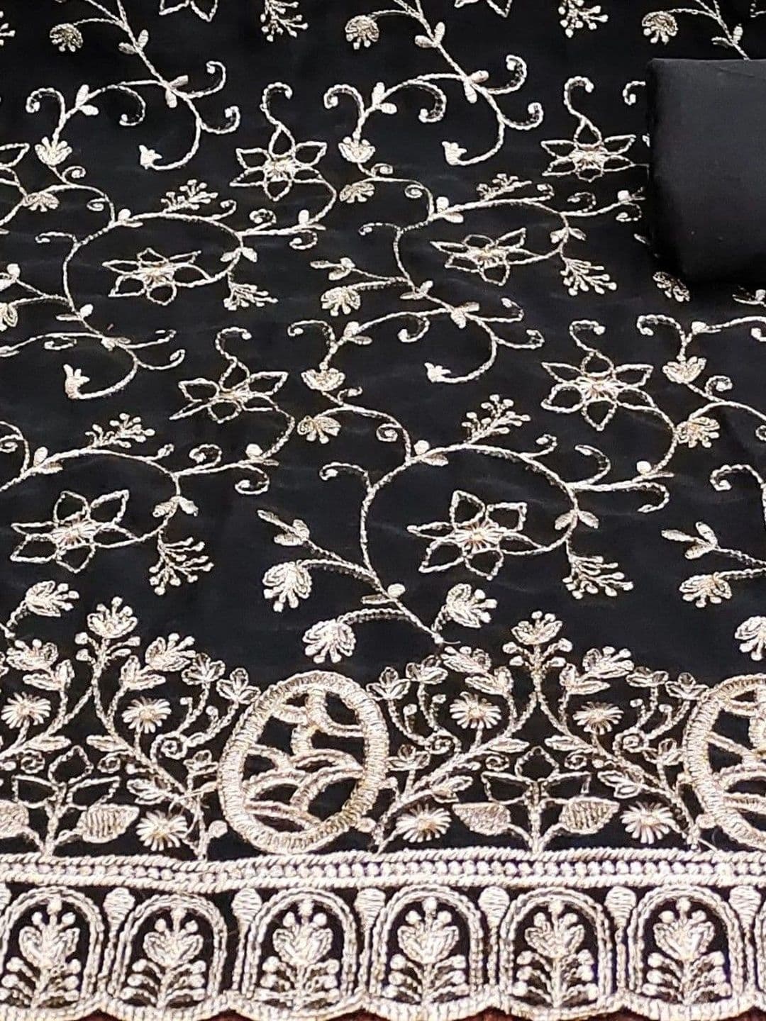 Dhaaga Ghar Embroidered Unstitched Dress Material thumbnail 3