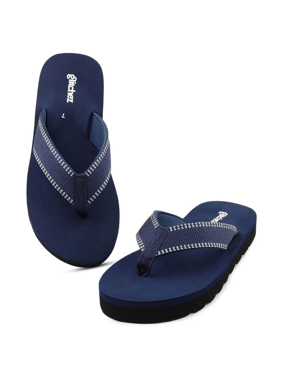 glitchez Men Striped Rubber Thong Flip-Flops thumbnail 7