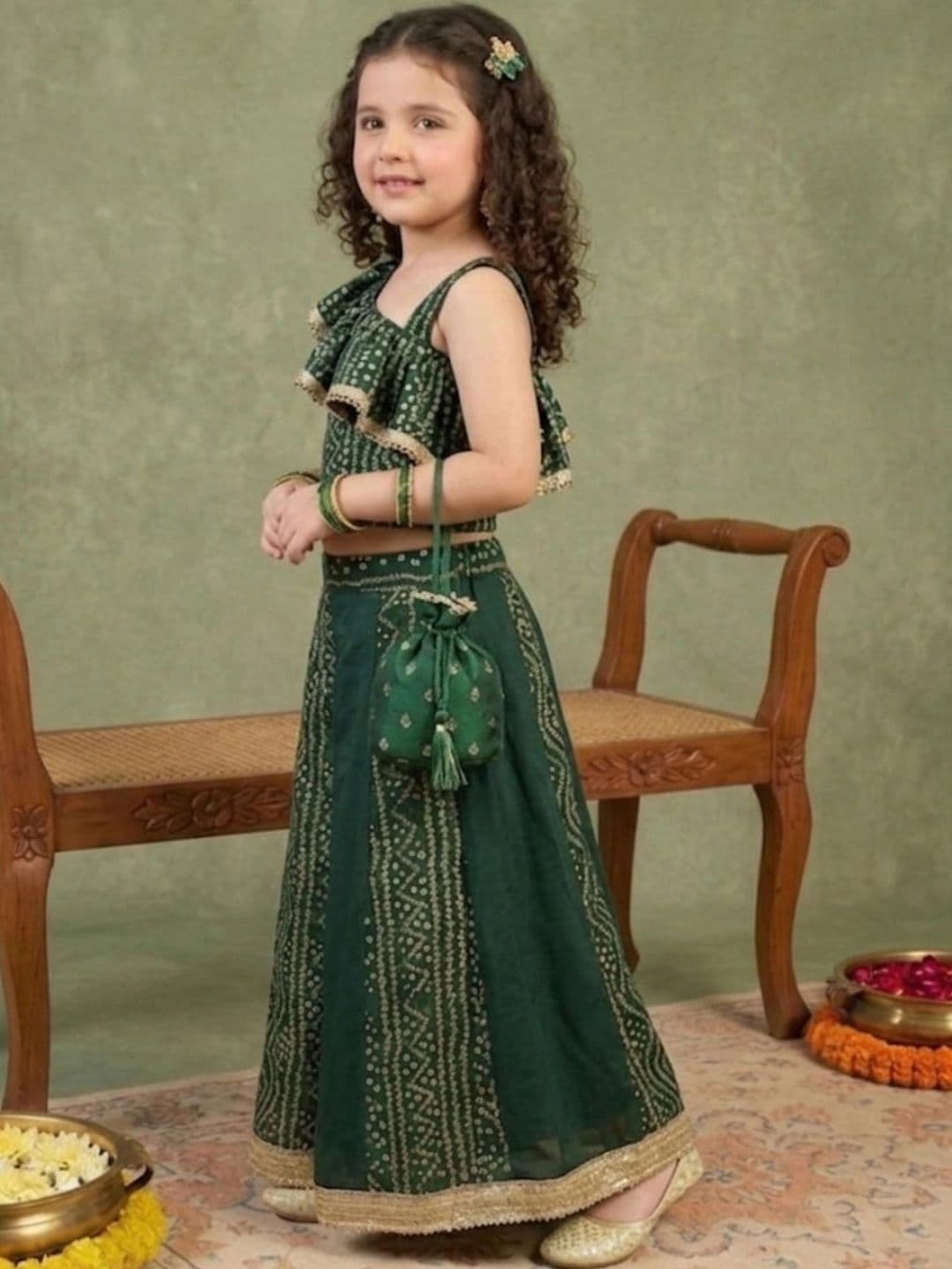 Sangria Girls Printed Ready to Wear Lehenga & Choli thumbnail 2