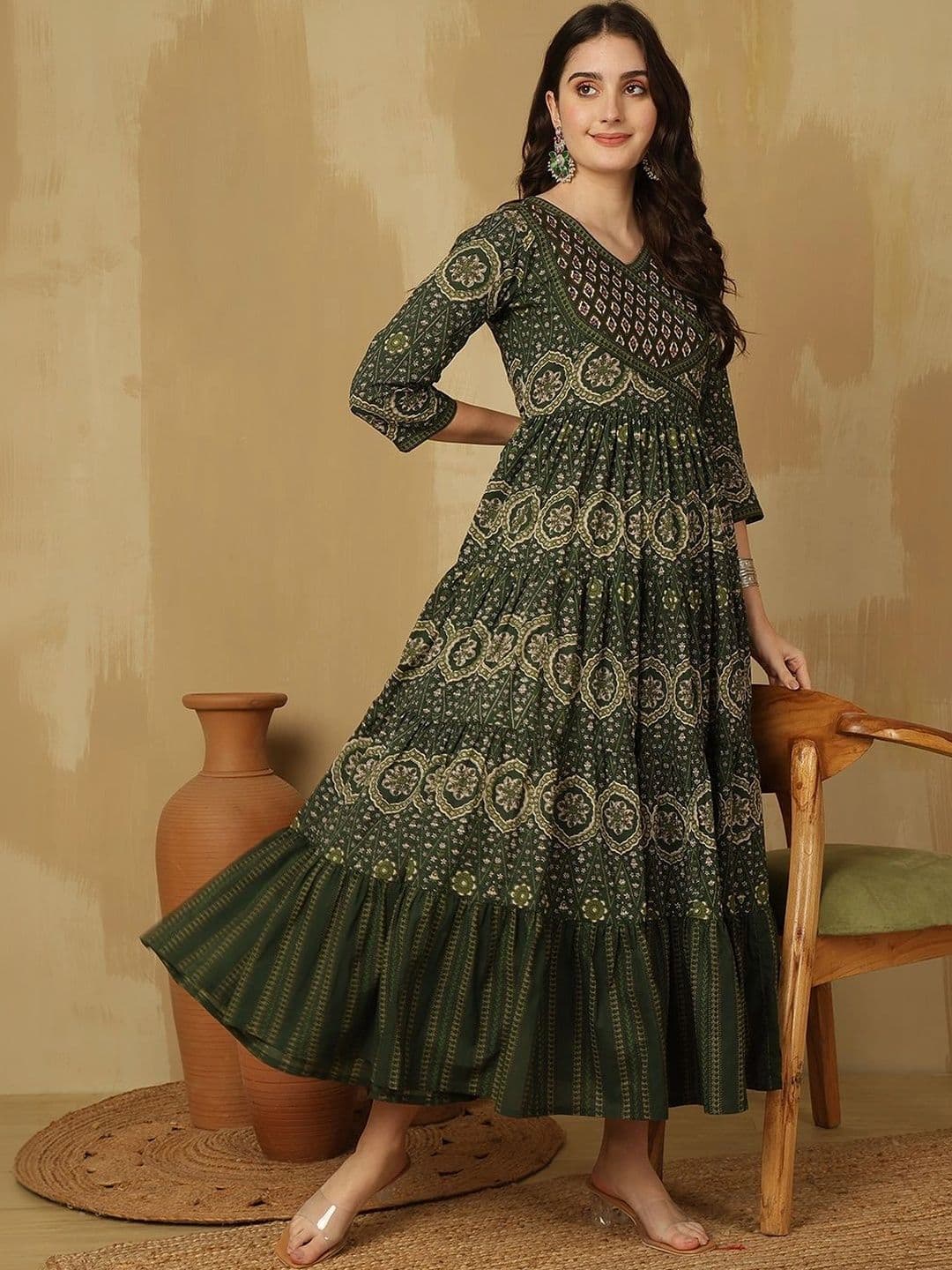 Sangria Women Ethnic Motifs Printed Anarkali Kurta thumbnail 6