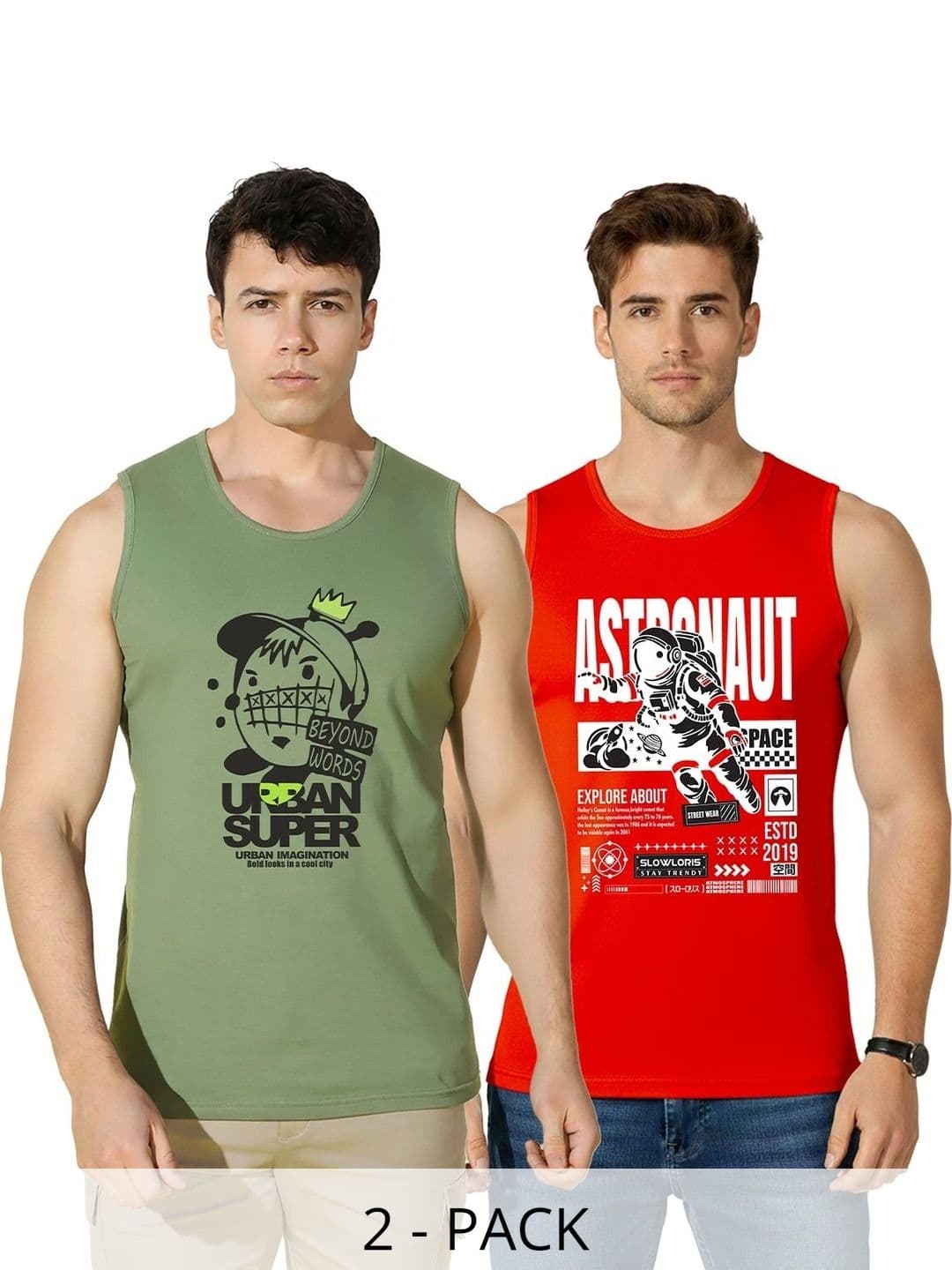 CRYPTIC Men 2 Sleevless Round neck  Printed T-shirt - view 1