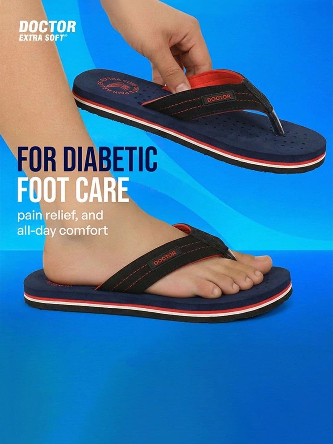 DOCTOR EXTRA SOFT Men Perforated Orthopedic Non-Slip Thong Flip-Flops thumbnail 4
