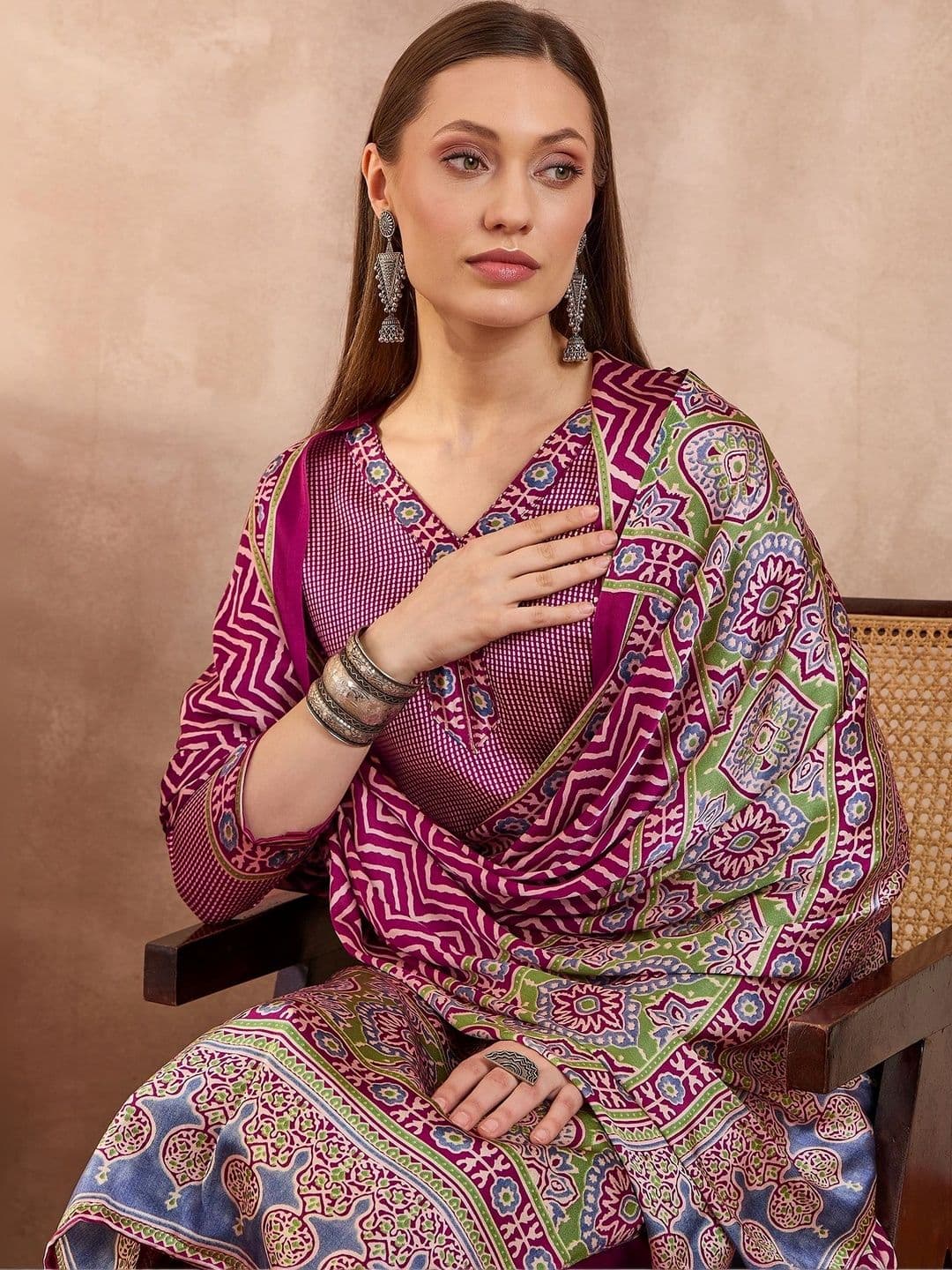 ZYVIRA Satin Unstitched Dress Material thumbnail 3