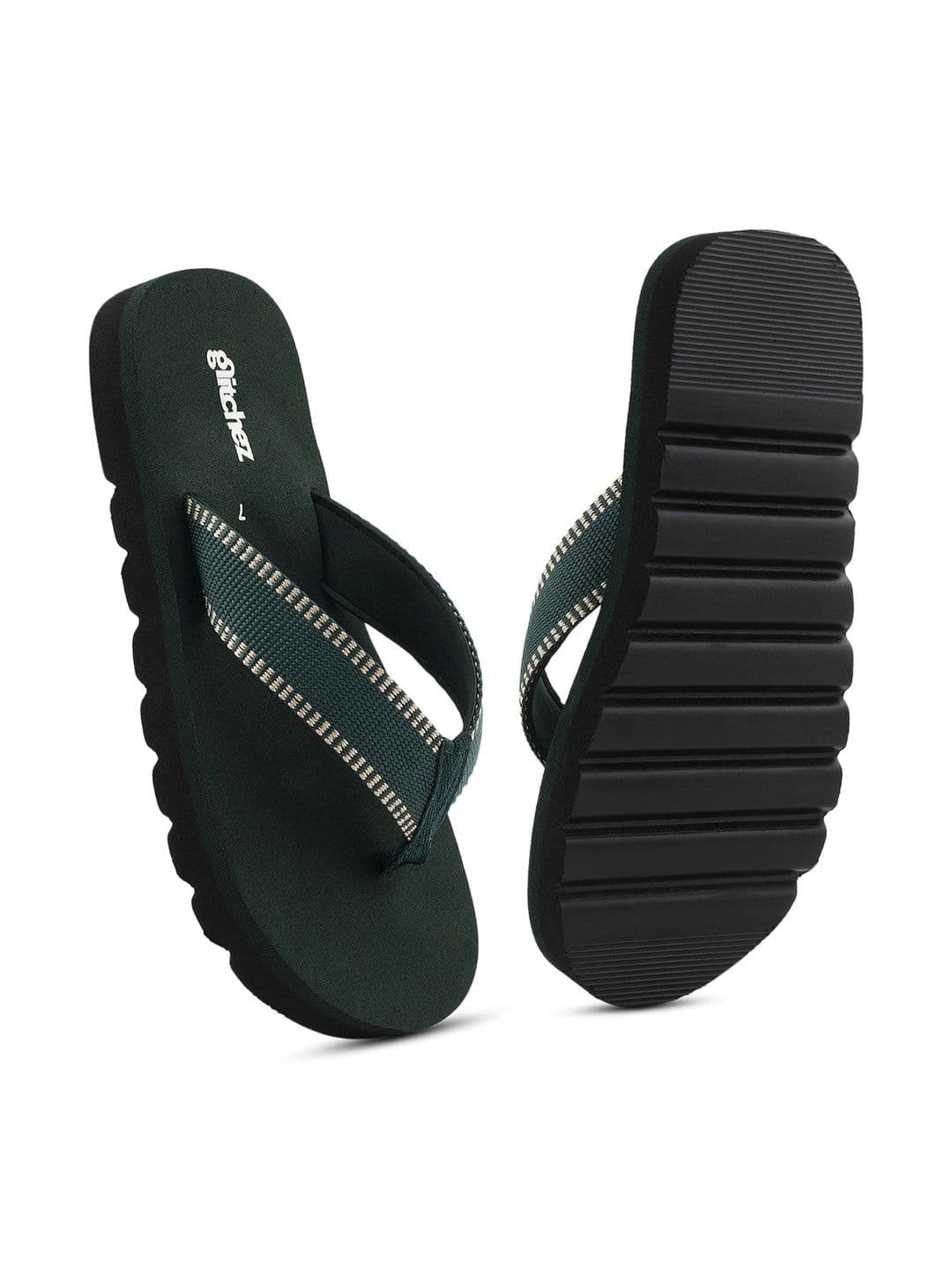 glitchez Men Striped Rubber Thong Flip-Flops thumbnail 3