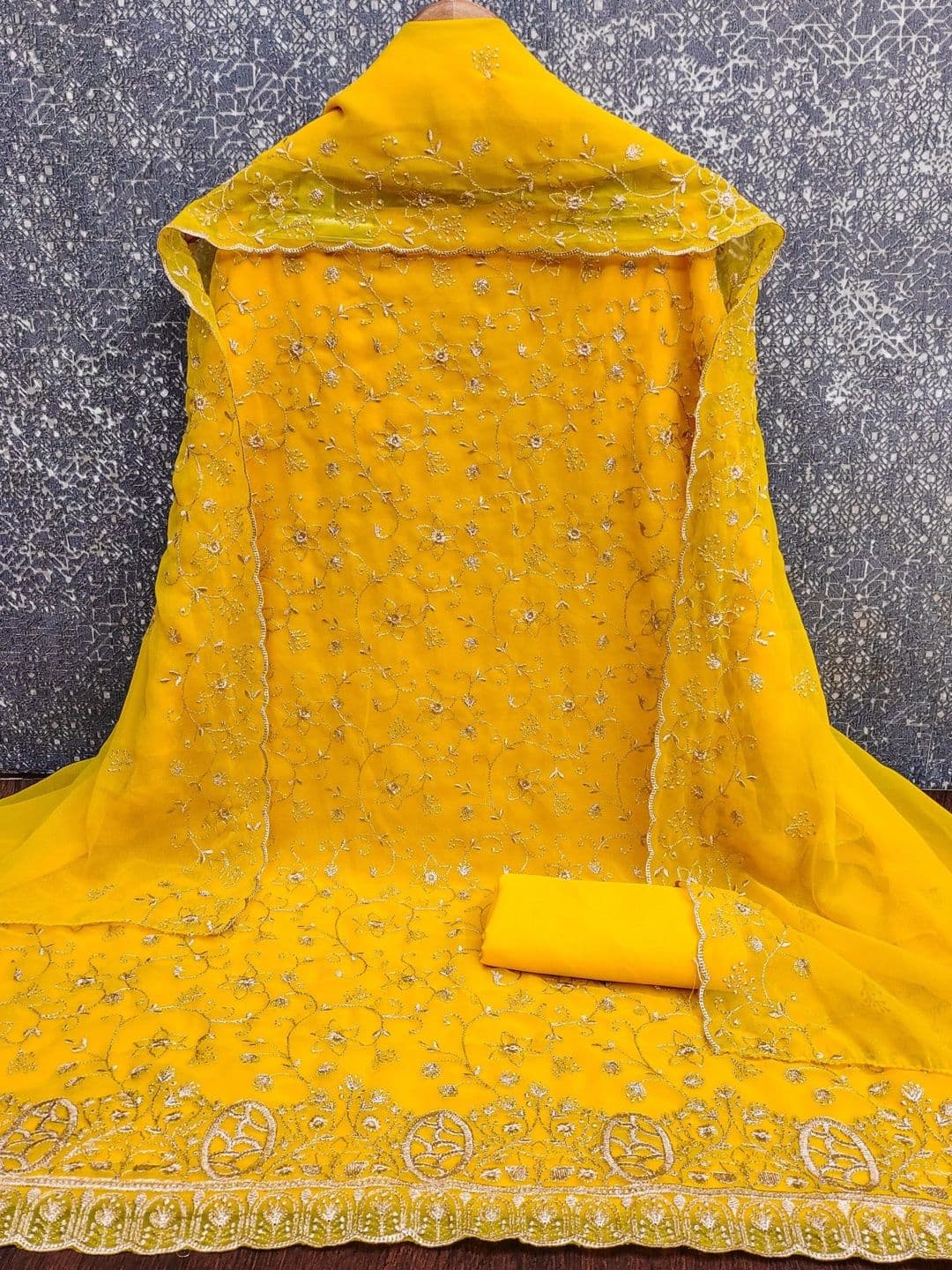 Dhaaga Ghar Embroidered Unstitched Dress Material thumbnail 4