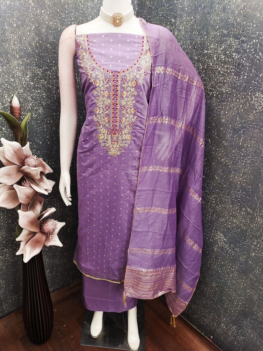 TAVAS Unstitched Dress Material - view 1