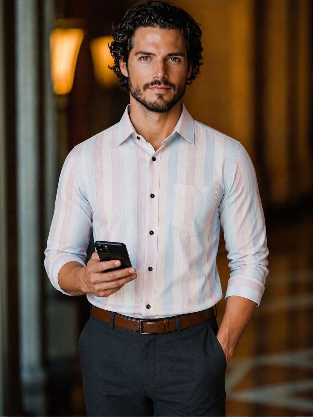 Mast & Harbour Men Comfort Multi Stripes Striped Casual Shirt thumbnail 3