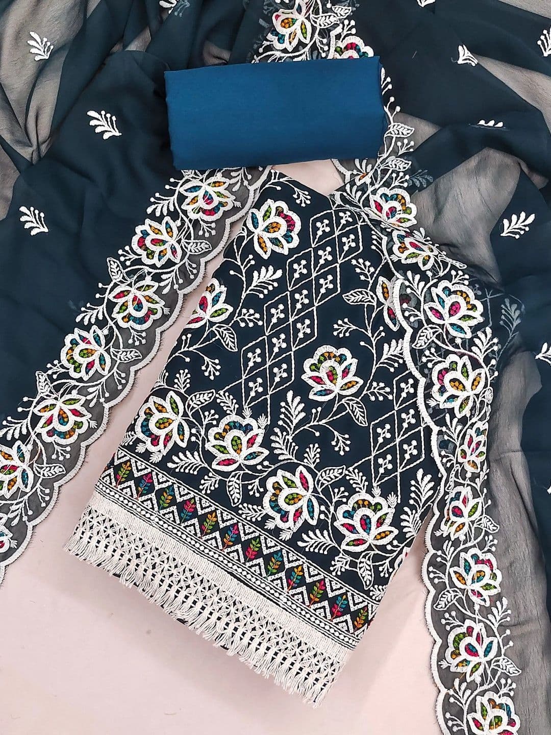 Dhaaga Ghar Embroidered Unstitched Dress Material thumbnail 2