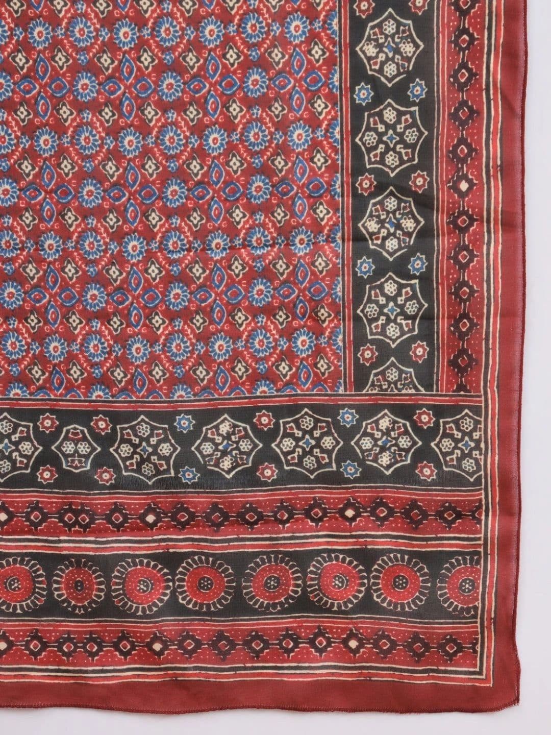 Sangria Women Ethnic Motifs Printed Regular Kurta with Trousers & With Dupatta thumbnail 2