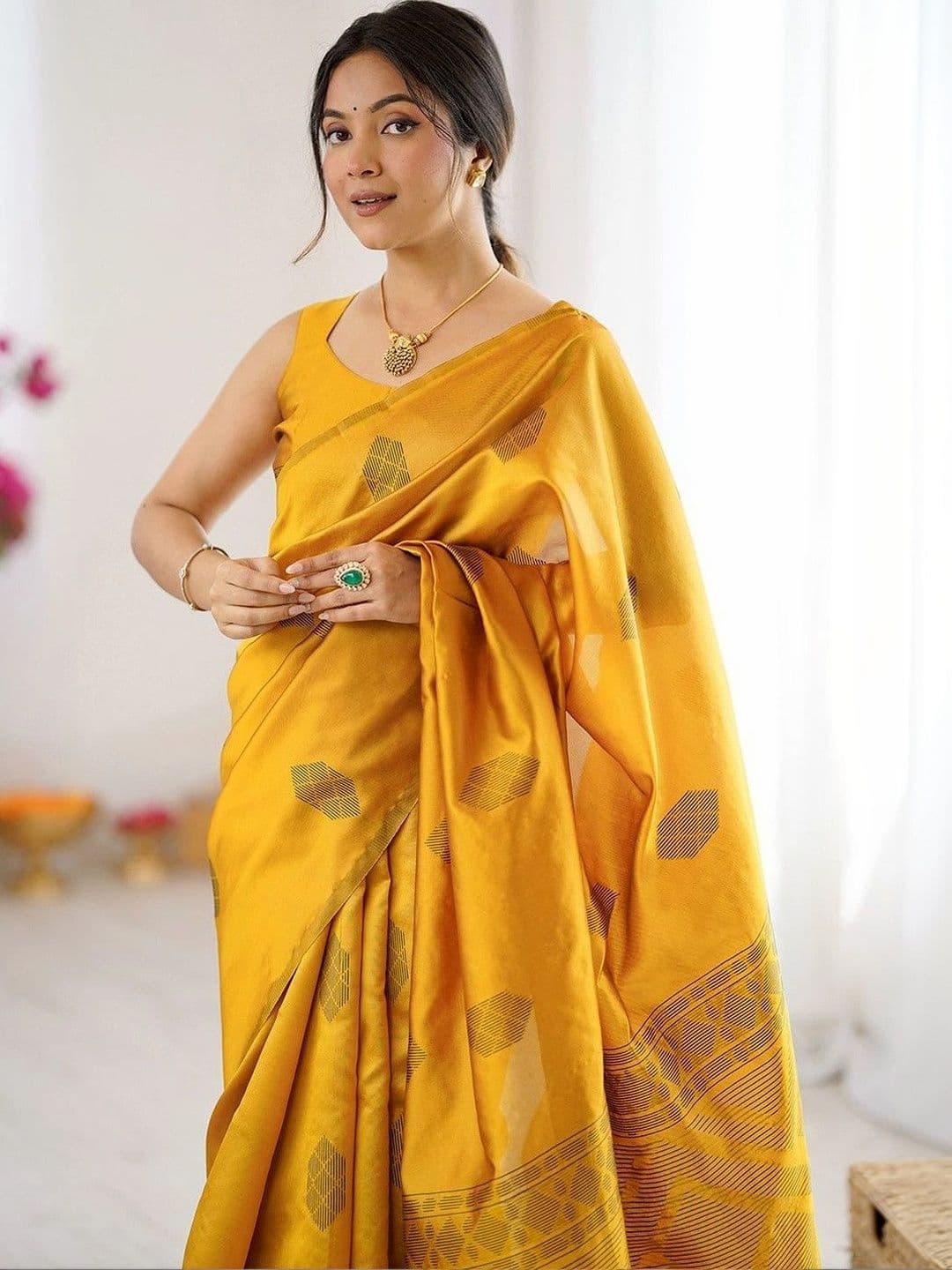 SANISA Woven Design Silk Blend Saree - view 1