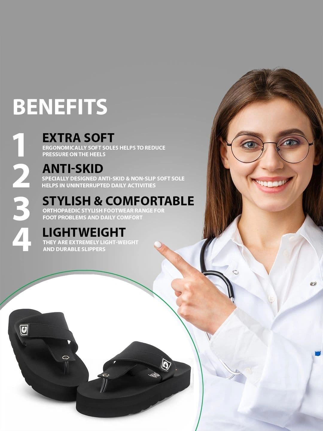 DOCTOR HEALTH SUPER SOFT Men Thong Flip-Flops thumbnail 2