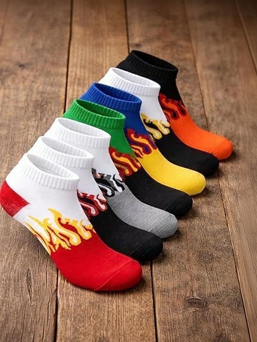 Moda Rapido Men Pack of 7 Cotton Blend Patterned Ankle Length Socks thumbnail 2