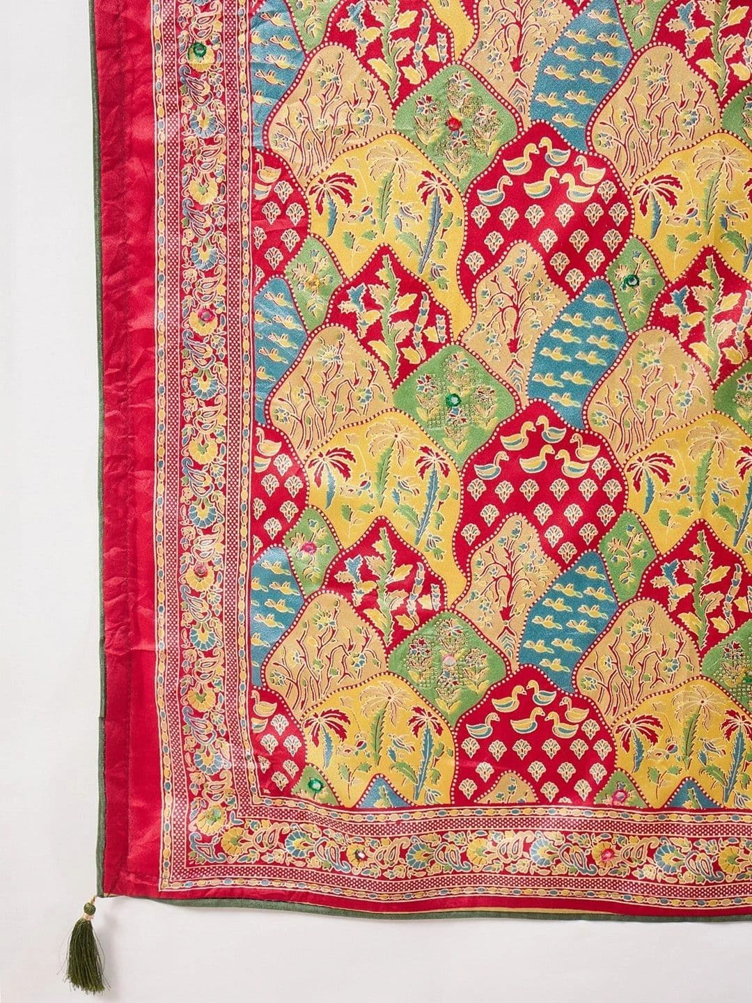 Sangria Ethnic Motifs Mirror Work Poly Georgette Designer Saree thumbnail 3