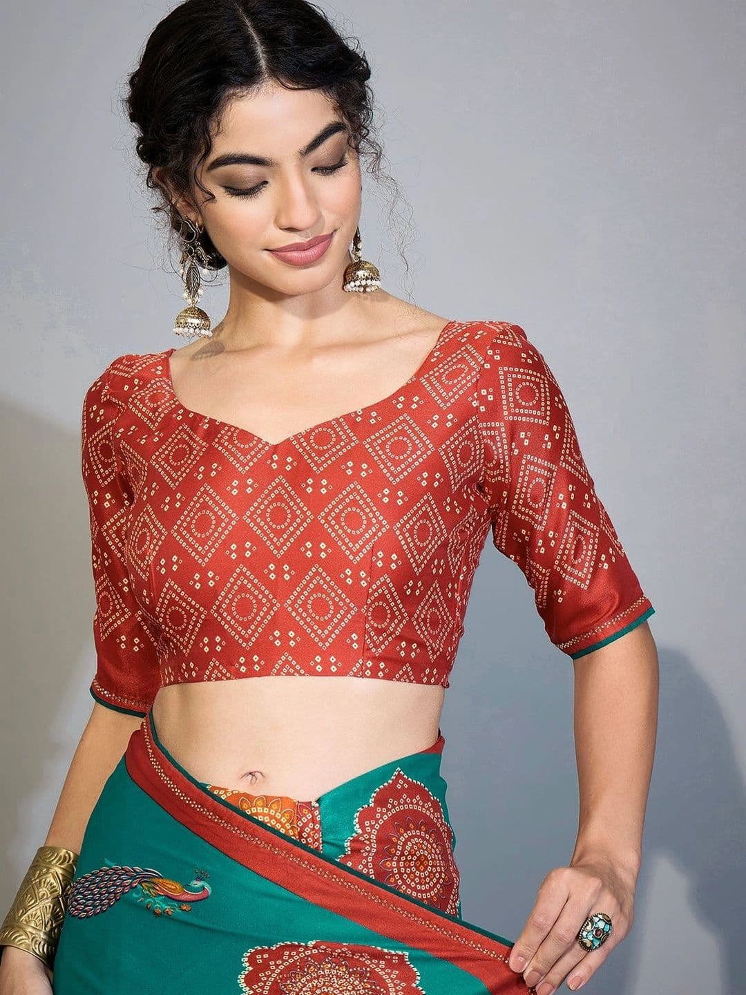 Sangria Bandhani Poly Georgette Designer Bandhani Saree thumbnail 6