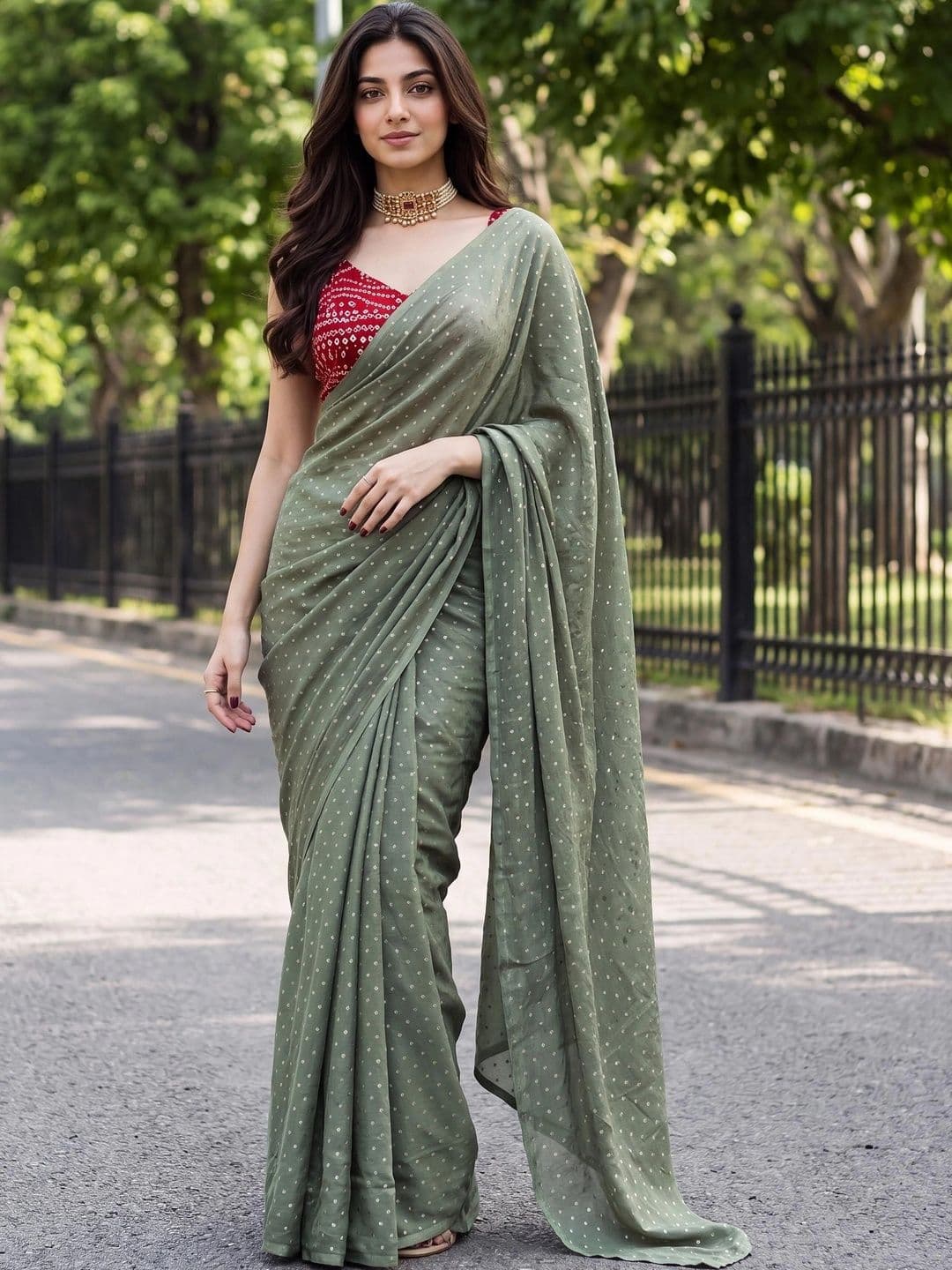 Looootnest Embellished Pure Georgette Saree thumbnail 6