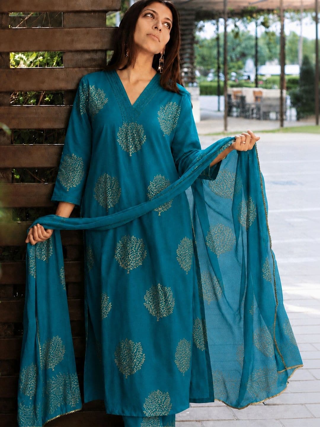 SZN Women Ethnic Motifs Printed Regular Kurta with Trousers & With Dupatta - view 1