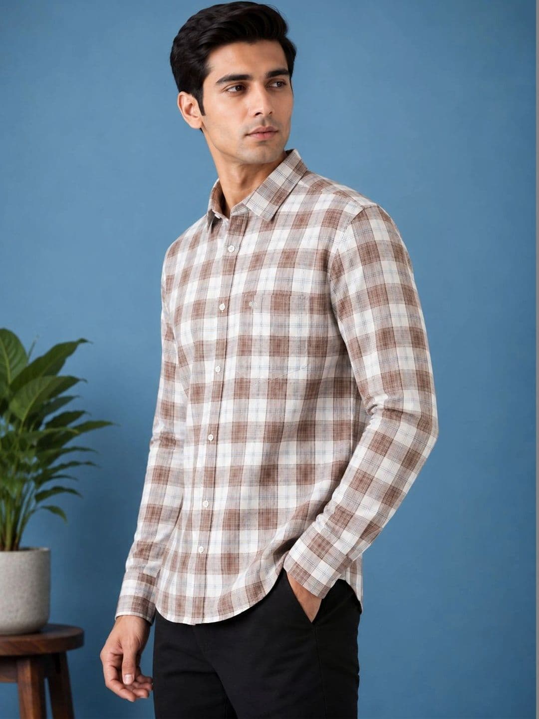 Chennis Men Slim Fit Checked Casual Shirt thumbnail 4