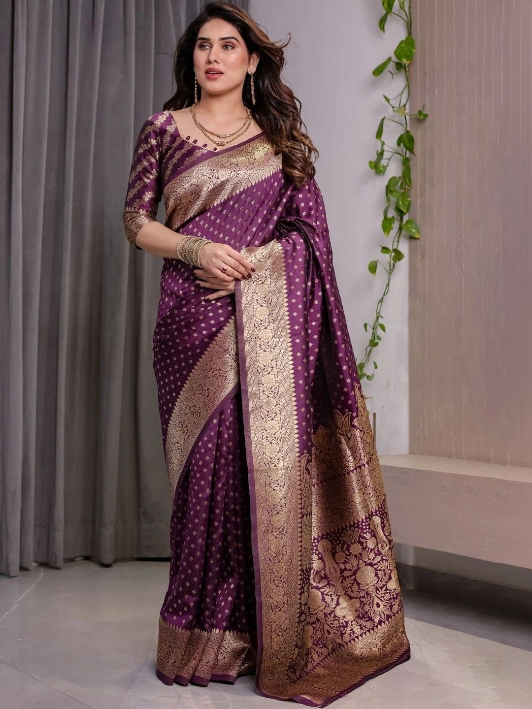 Mitera Woven Design Zari Silk Blend Designer Saree - view 1
