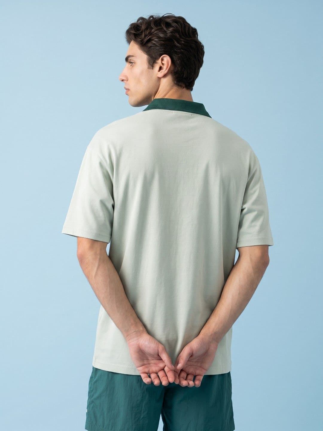 SPORT STREET by glitchez Men Brand Logo Colourblocked Polo Collar T-shirt thumbnail 3