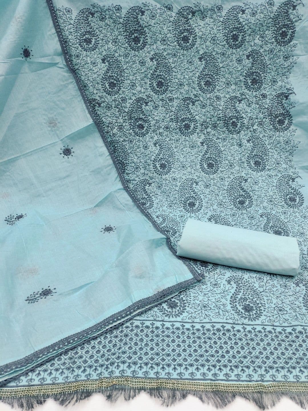 Dhaaga Ghar Embroidered Unstitched Dress Material thumbnail 2