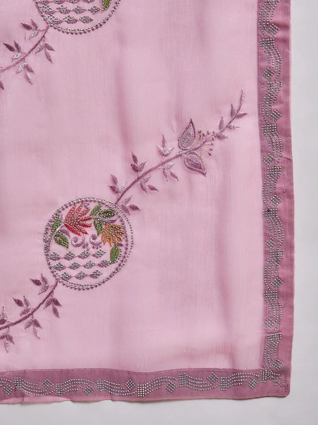 Sangria Floral Embroidered Poly Georgette Designer Saree thumbnail 2