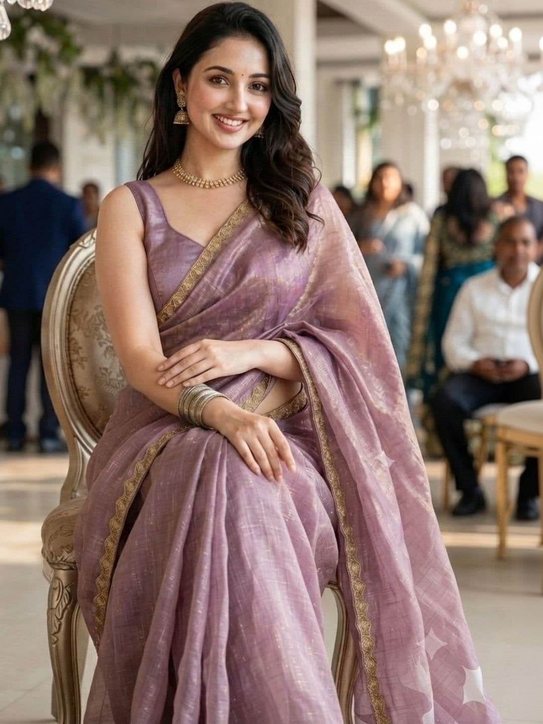Akshmi Creation Zari Supernet Saree - view 1
