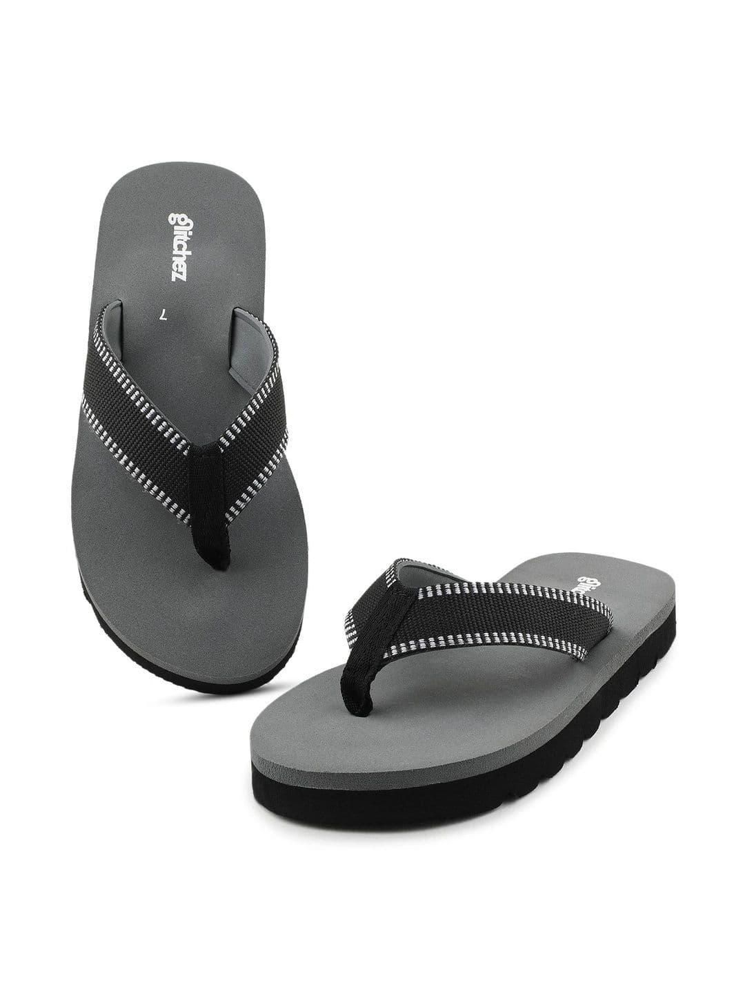 glitchez Men Striped Rubber Thong Flip-Flops thumbnail 5