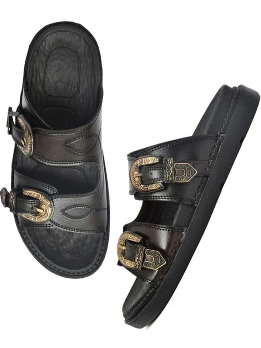 WALK WISE Men Comfort Sliders with Double Buckle Straps. thumbnail 3
