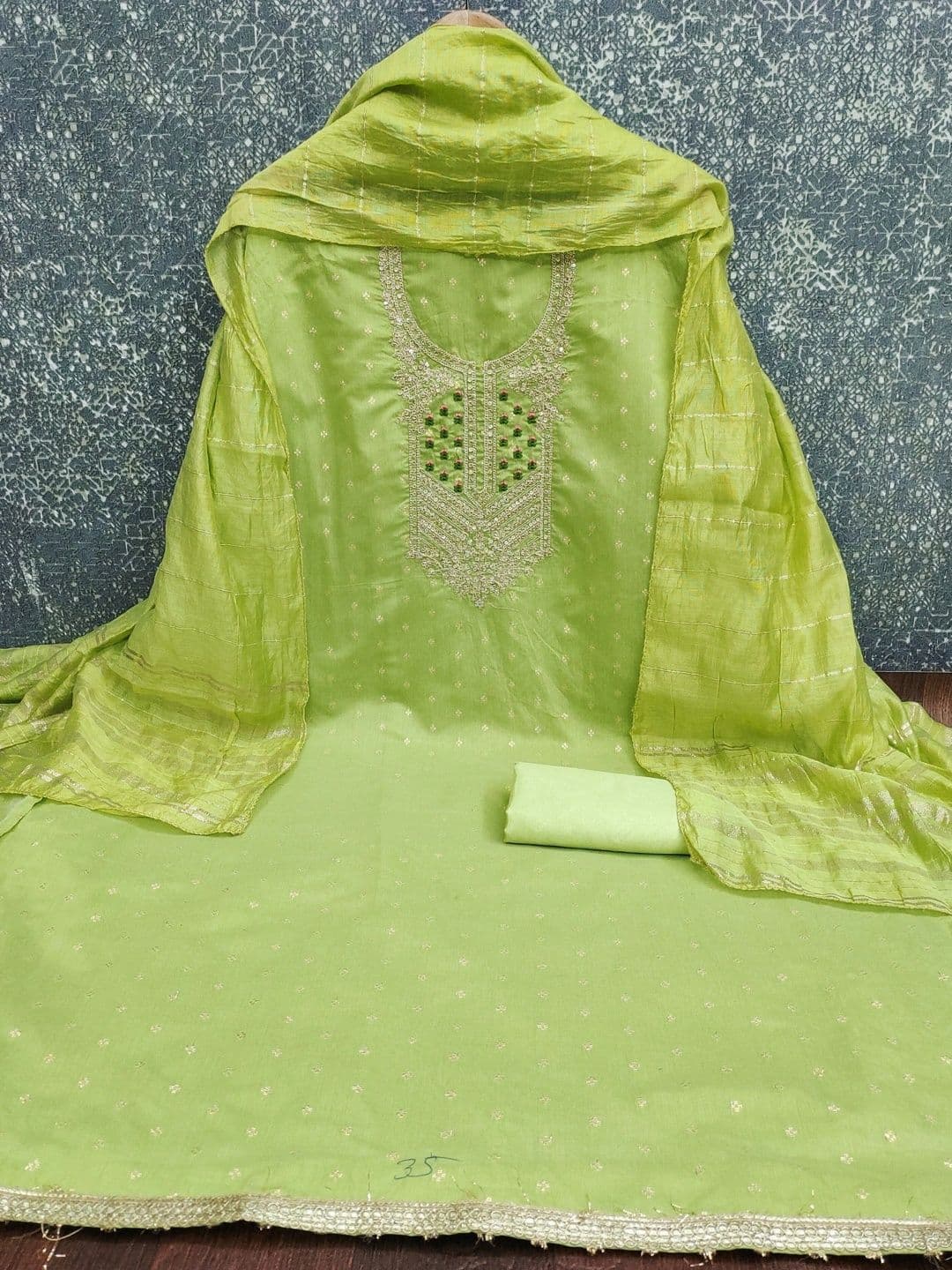 Dhaaga Ghar Embroidered Unstitched Dress Material thumbnail 4