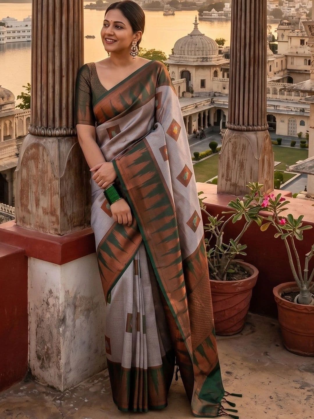 RUTVA FASHION Woven Design Zari Art Silk Banarasi Saree - view 1