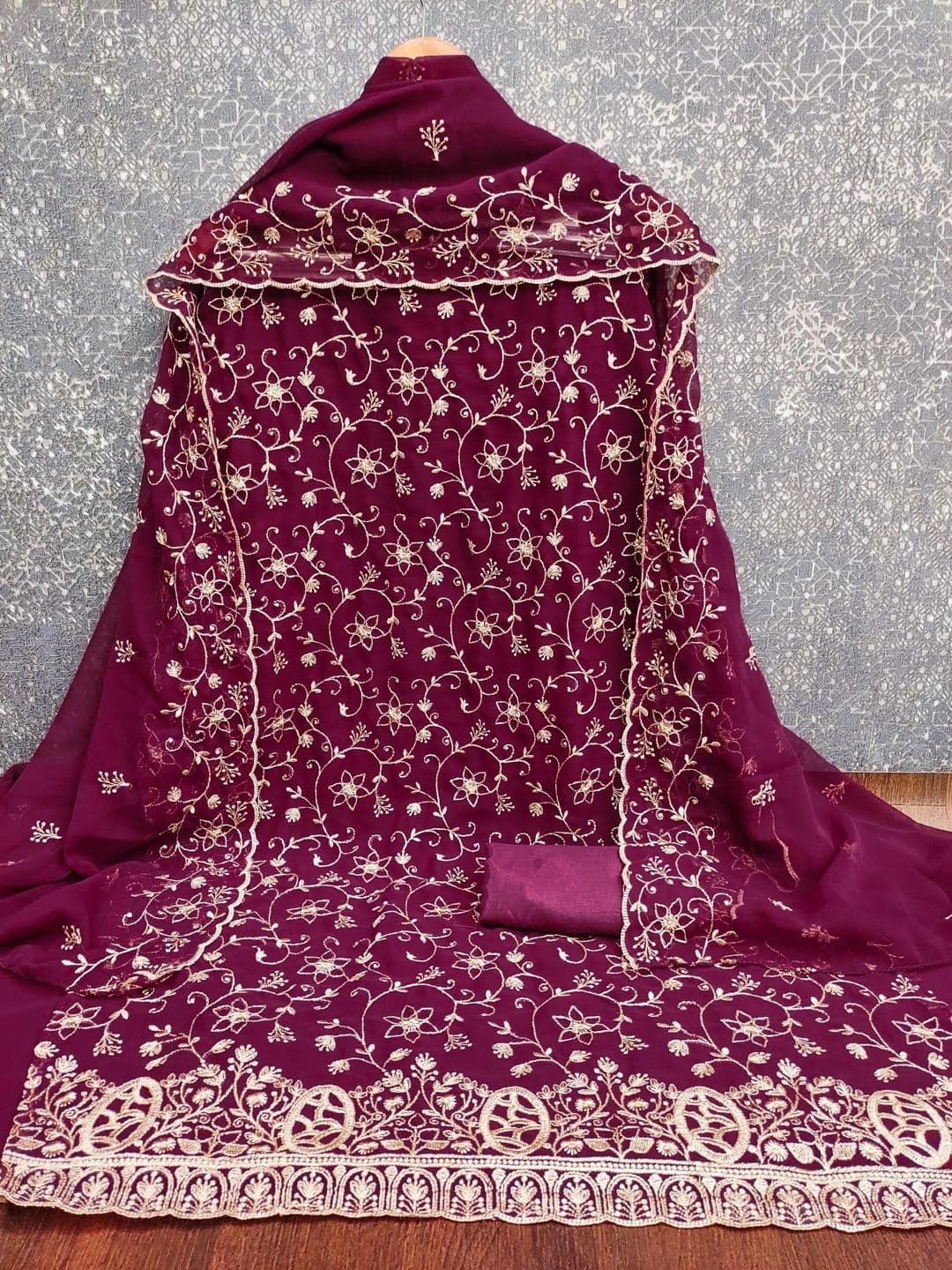 Dhaaga Ghar Embroidered Unstitched Dress Material thumbnail 4