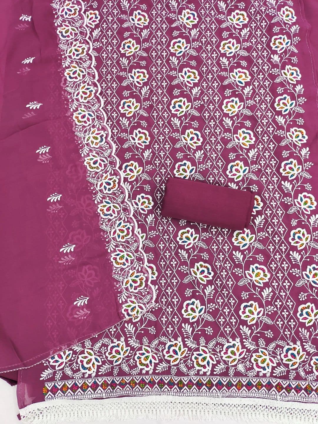 Dhaaga Ghar Embroidered Unstitched Dress Material thumbnail 2