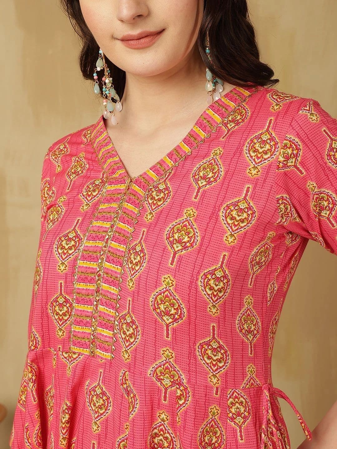 Sangria Women Ethnic Motifs Printed Anarkali Kurta thumbnail 7