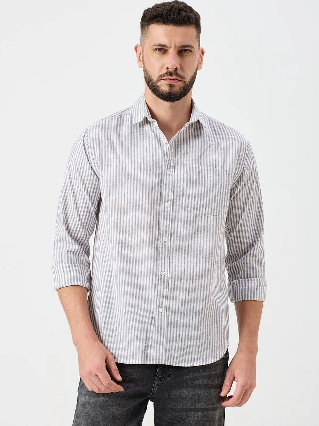 Mast & Harbour Men Comfort Striped Casual Shirt thumbnail 2
